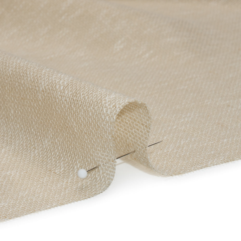 Slubbed Open Weave Drapery Sheer Fabric 118" - Sand - British Imported Detail Slubbed Open Weave Drapery Sheer Fabric 118" - Sand - British Imported Detail