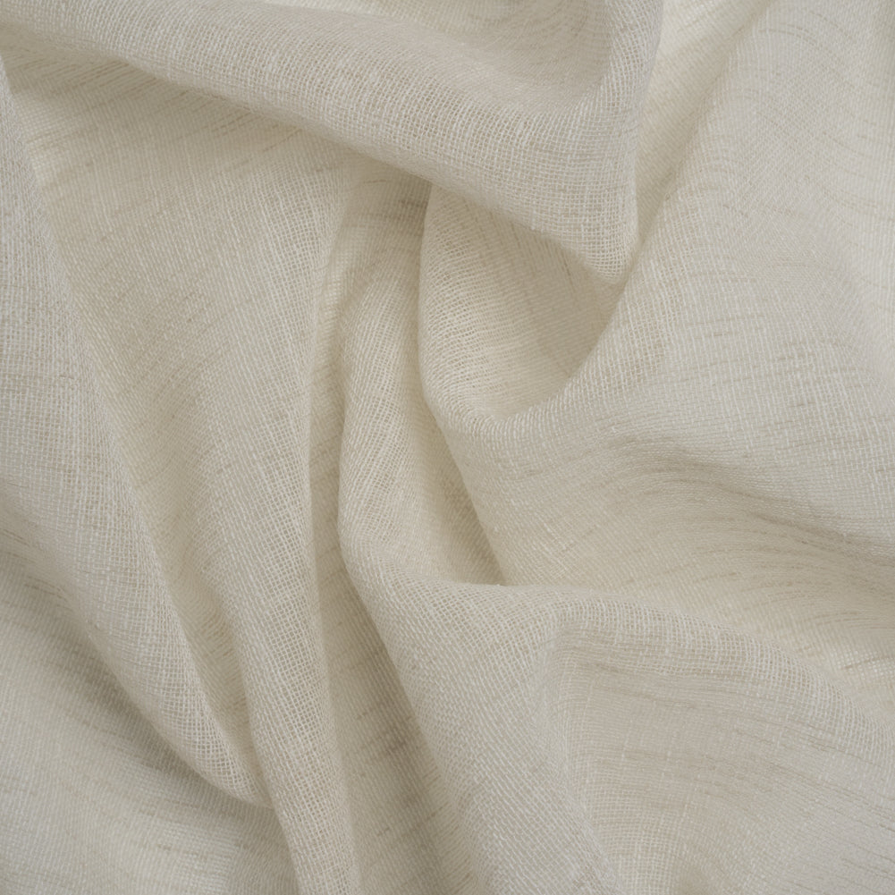 Linen Look Recycled Polyester Drapery Sheers Woven 118" - Ivory - British Imported Linen Look Recycled Polyester Drapery Sheers Woven 118" - Ivory - British Imported