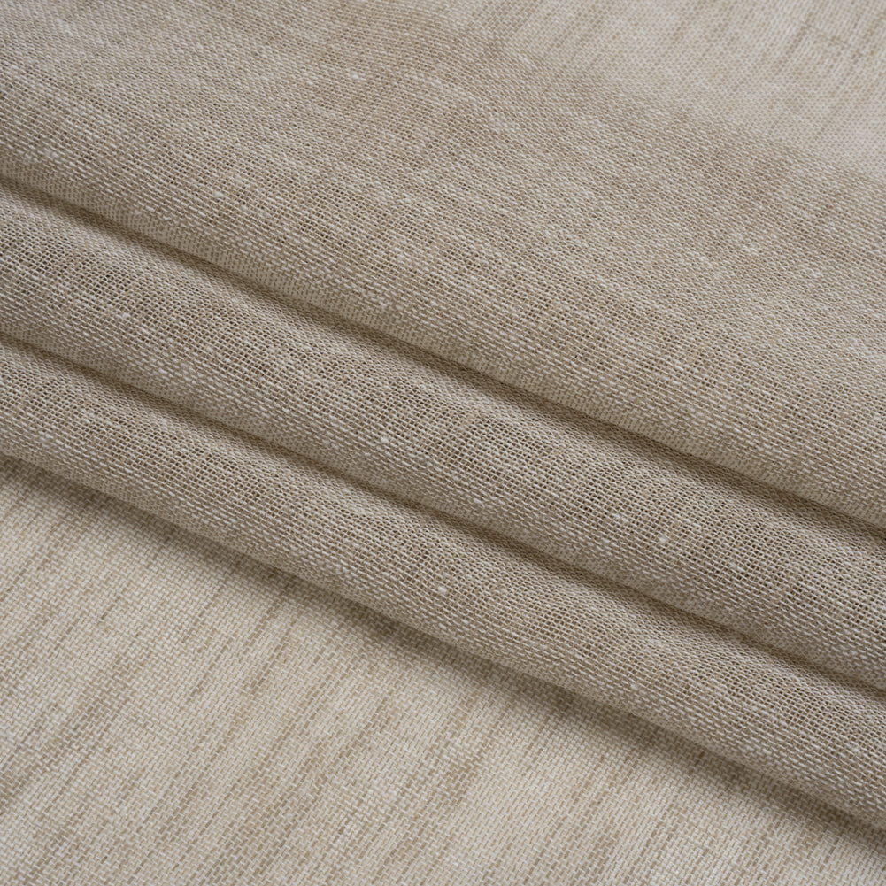 Linen Look Recycled Polyester Drapery Sheers Woven 118" - Putty - British Imported Folded Linen Look Recycled Polyester Drapery Sheers Woven 118" - Putty - British Imported Folded