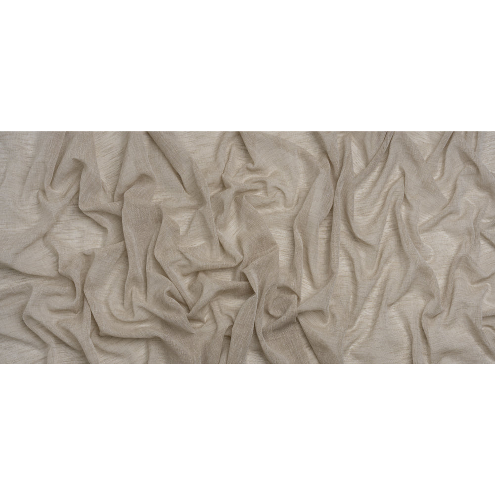Linen Look Recycled Polyester Drapery Sheers Woven 118" - Putty - British Imported Full Linen Look Recycled Polyester Drapery Sheers Woven 118" - Putty - British Imported Full