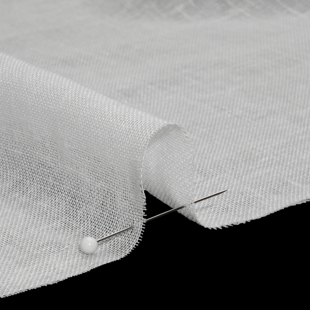 Gauzy Linen Blend Drapery Sheers Woven 118" - Chalk - British Imported Detail Gauzy Linen Blend Drapery Sheers Woven 118" - Chalk - British Imported Detail
