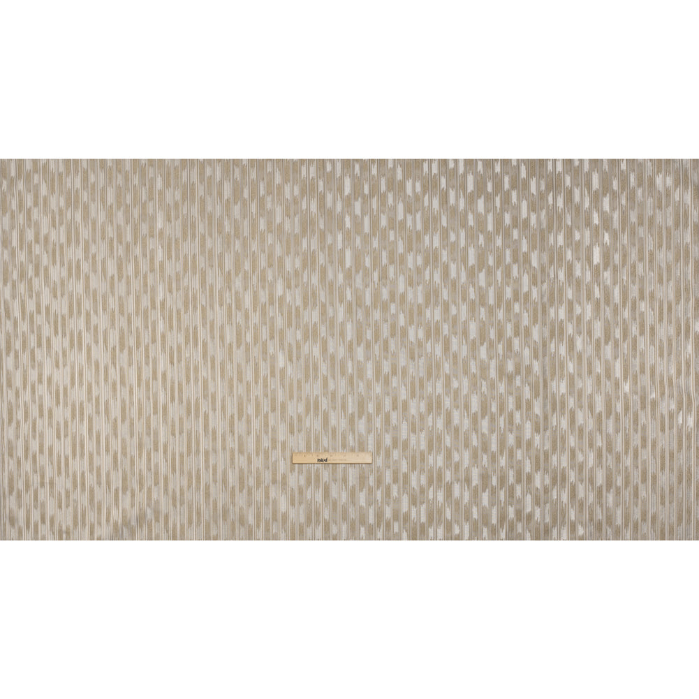 Recycled Polyester Drapery Jacquard - Flax Streaking Stripes - British Imported Full Recycled Polyester Drapery Jacquard - Flax Streaking Stripes - British Imported Full