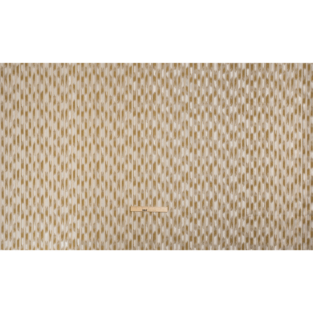 Recycled Polyester Drapery Jacquard - Ochre Streaking Stripes - British Imported Full Recycled Polyester Drapery Jacquard - Ochre Streaking Stripes - British Imported Full