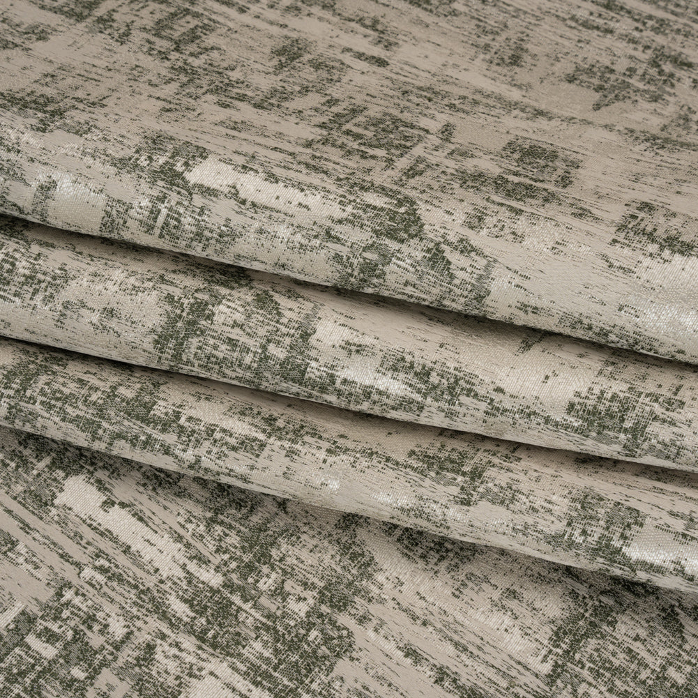 Recycled Polyester Drapery Jacquard - Forest Abstract Strokes - British Imported Folded Recycled Polyester Drapery Jacquard - Forest Abstract Strokes - British Imported Folded