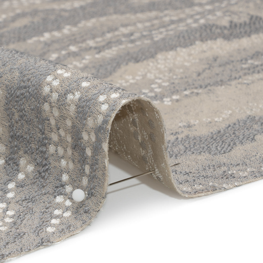 Recycled Polyester Jacquard - Slate Landscape Spots - British Imported Detail Recycled Polyester Jacquard - Slate Landscape Spots - British Imported Detail