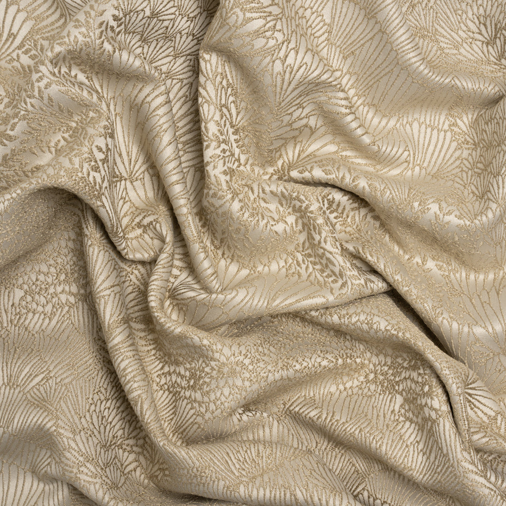 Recycled Polyester Jacquard - Flax Lush Garden - British Imported Recycled Polyester Jacquard - Flax Lush Garden - British Imported