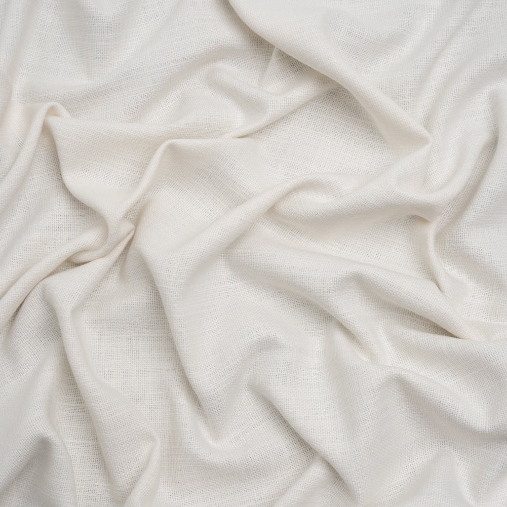 Linen Look Recycled Polyester and Cotton Woven - Pearl - British Imported Linen Look Recycled Polyester and Cotton Woven - Pearl - British Imported
