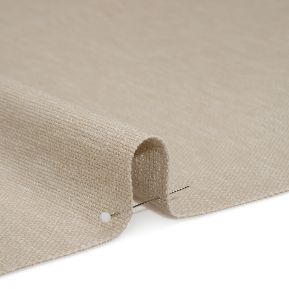 Linen Look Recycled Polyester and Cotton Woven - Putty - British Imported Linen Look Recycled Polyester and Cotton Woven - Putty - British Imported