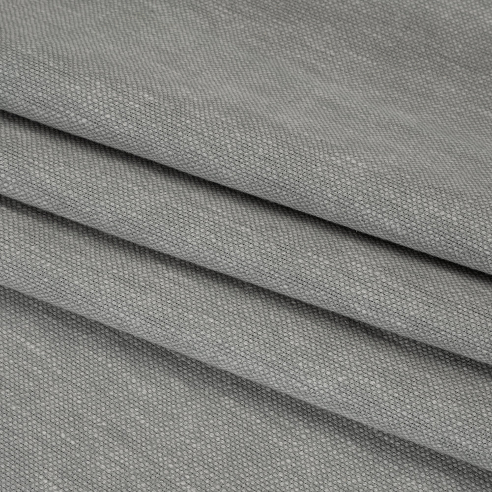 Linen Look Recycled Polyester and Cotton Woven - Silver - British Imported - Folded Linen Look Recycled Polyester and Cotton Woven - Silver - British Imported - Folded