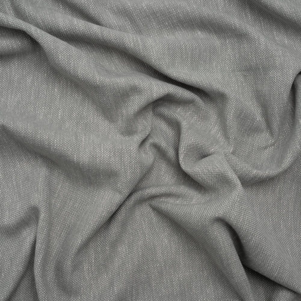 Linen Look Recycled Polyester and Cotton Woven - Silver - British Imported Linen Look Recycled Polyester and Cotton Woven - Silver - British Imported