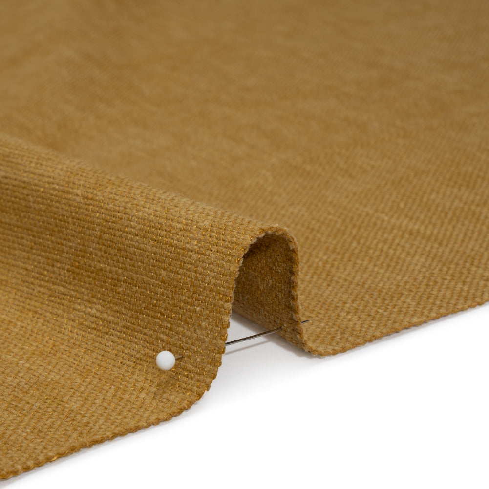 Linen Look Recycled Polyester and Cotton Woven - Tumeric - British Imported - Detail Linen Look Recycled Polyester and Cotton Woven - Tumeric - British Imported - Detail