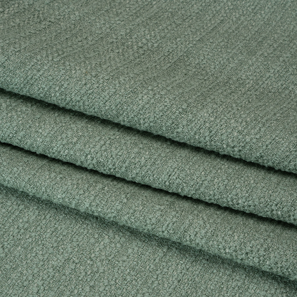 Textured Recycled Polyester Woven - Aloe Boucle Stripes - British Imported Textured Recycled Polyester Woven - Aloe Boucle Stripes - British Imported