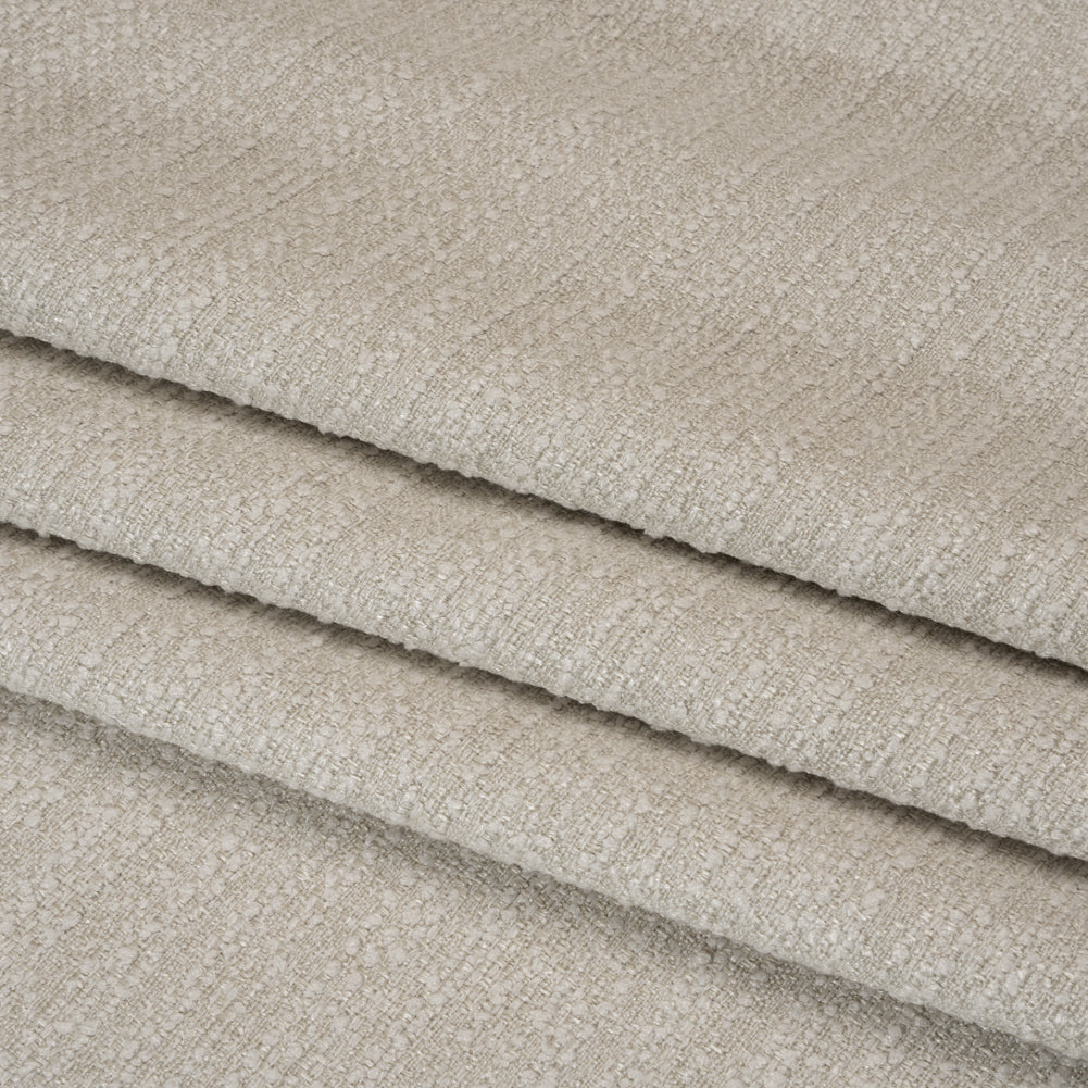 Textured Recycled Polyester Woven - Dove Boucle Stripes - British Imported Textured Recycled Polyester Woven - Dove Boucle Stripes - British Imported