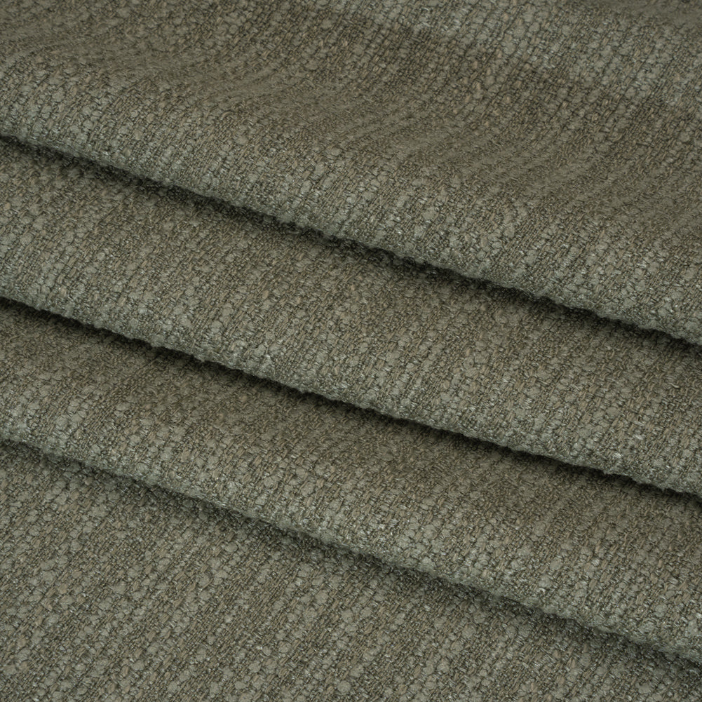 Textured Recycled Polyester Woven - Eucalyptus Boucle Stripes - British Imported Textured Recycled Polyester Woven - Eucalyptus Boucle Stripes - British Imported