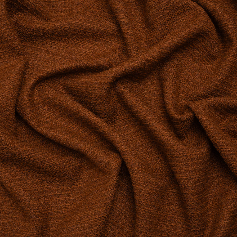 Textured Recycled Polyester Woven - Ginger Boucle Stripes - British Imported Textured Recycled Polyester Woven - Ginger Boucle Stripes - British Imported