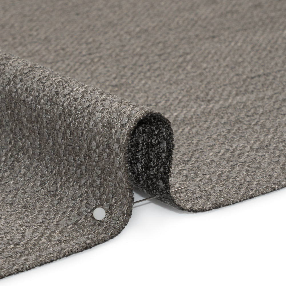 Textured Recycled Polyester Woven - Granite Boucle Stripes - British Imported Textured Recycled Polyester Woven - Granite Boucle Stripes - British Imported