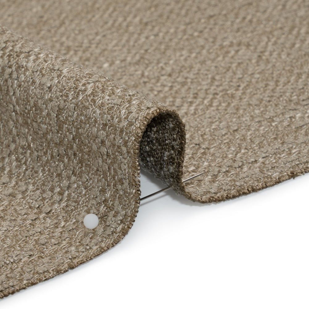 Textured Recycled Polyester Woven - Hemp Boucle Stripes - British Imported Textured Recycled Polyester Woven - Hemp Boucle Stripes - British Imported