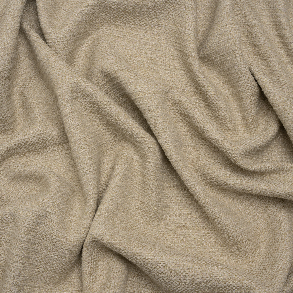 Textured Recycled Polyester Woven - Oatmeal Boucle Stripes - British Imported Textured Recycled Polyester Woven - Oatmeal Boucle Stripes - British Imported