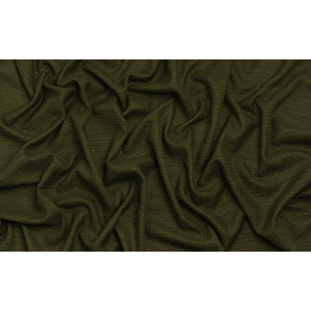 Textured Recycled Polyester Woven - Olive Boucle Stripes - British Imported - Full Textured Recycled Polyester Woven - Olive Boucle Stripes - British Imported - Full