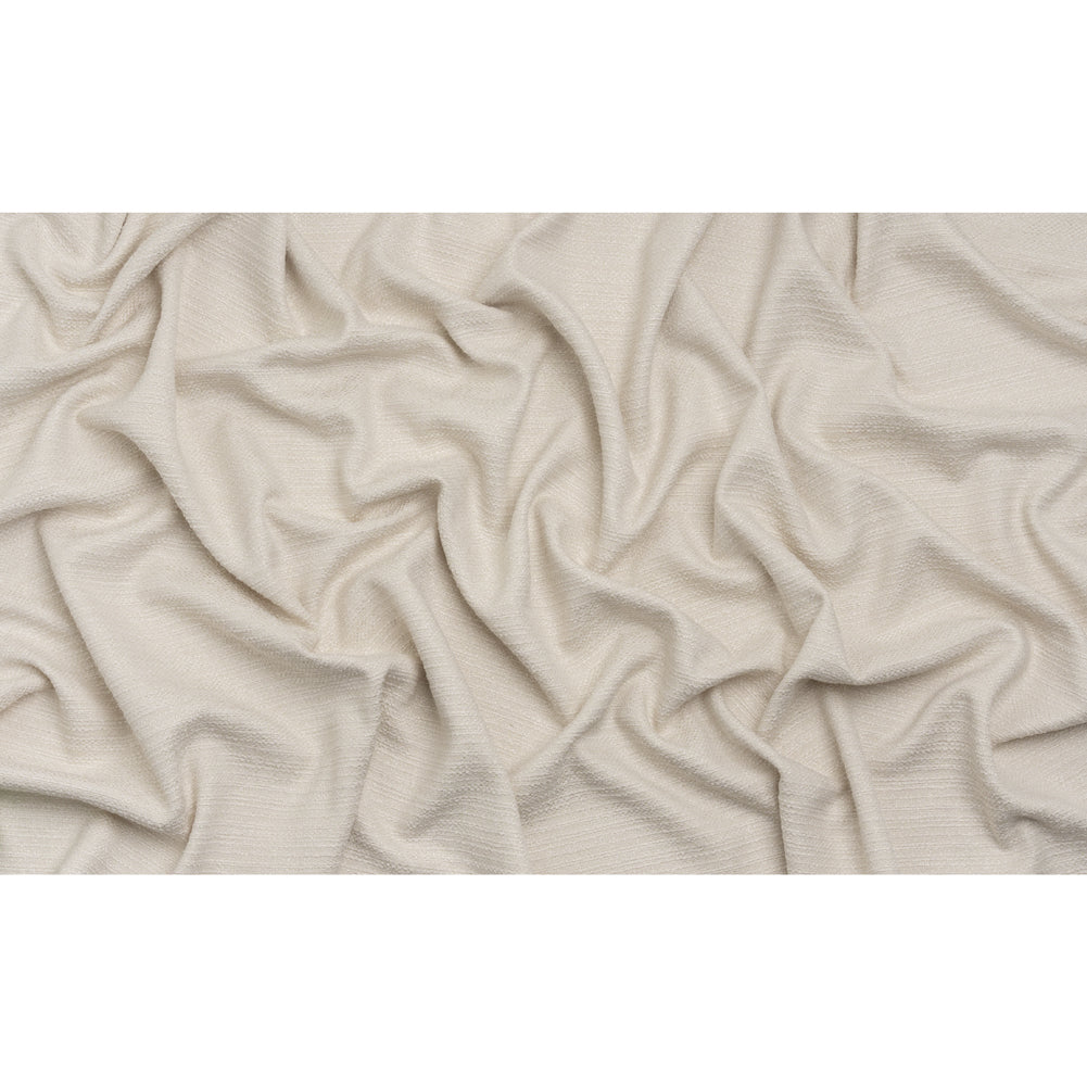 Textured Recycled Polyester Woven - Oyster Boucle Stripes - British Imported Textured Recycled Polyester Woven - Oyster Boucle Stripes - British Imported