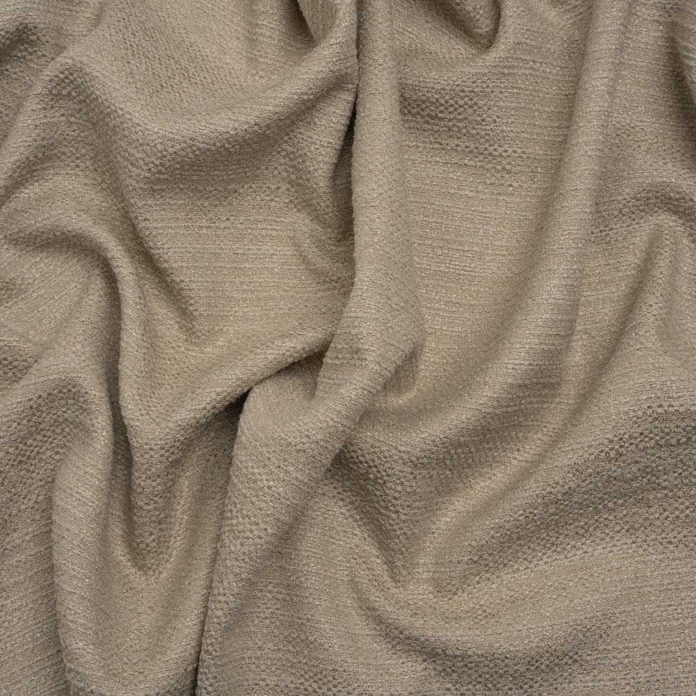 Textured Recycled Polyester Woven - Putty Boucle Stripes - British Imported Textured Recycled Polyester Woven - Putty Boucle Stripes - British Imported