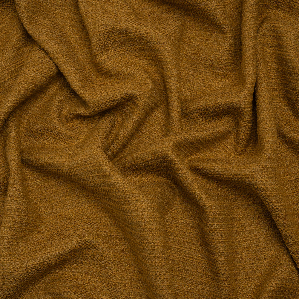 Textured Recycled Polyester Woven - Tumeric Boucle Stripes - British Imported Textured Recycled Polyester Woven - Tumeric Boucle Stripes - British Imported