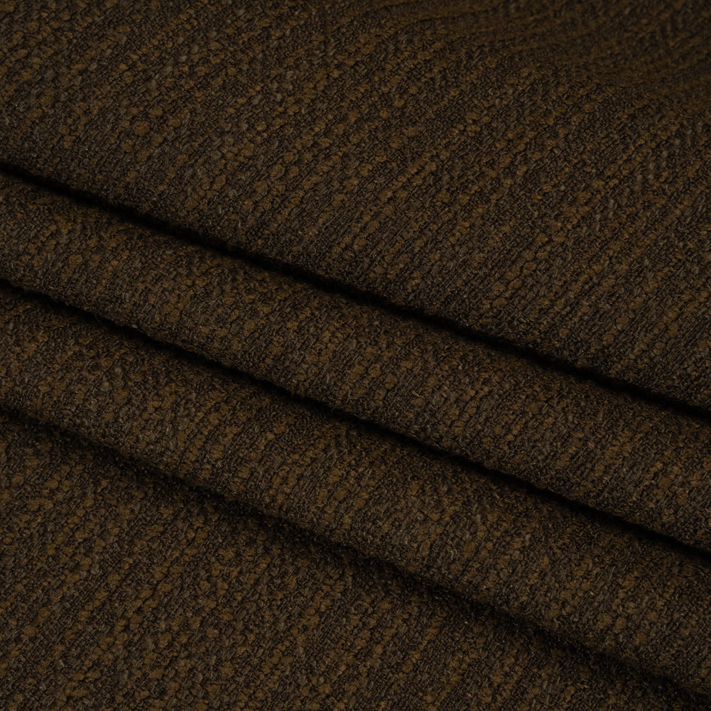 Textured Recycled Polyester Woven - Walnut Boucle Stripes - British Imported Textured Recycled Polyester Woven - Walnut Boucle Stripes - British Imported