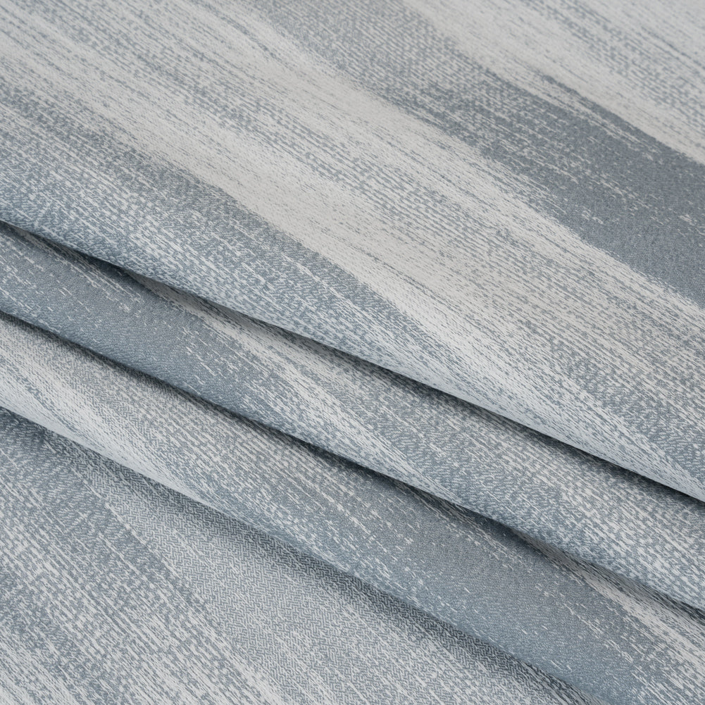 Recycled Polyester Jacquard - Denim Brushstroke Striations - British Imported Recycled Polyester Jacquard - Denim Brushstroke Striations - British Imported