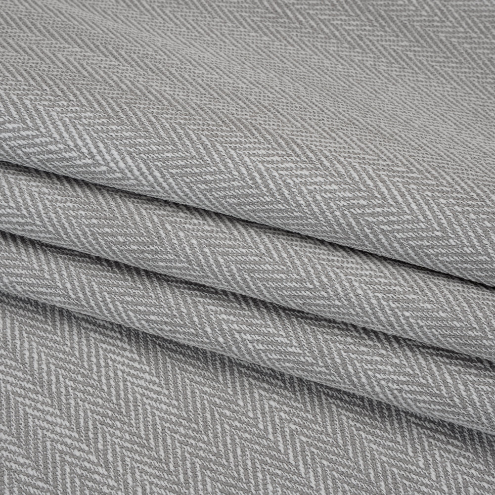 Recycled Polyester Home Decor Twill - Ash Herringbone - British Imported - Folded Recycled Polyester Home Decor Twill - Ash Herringbone - British Imported - Folded