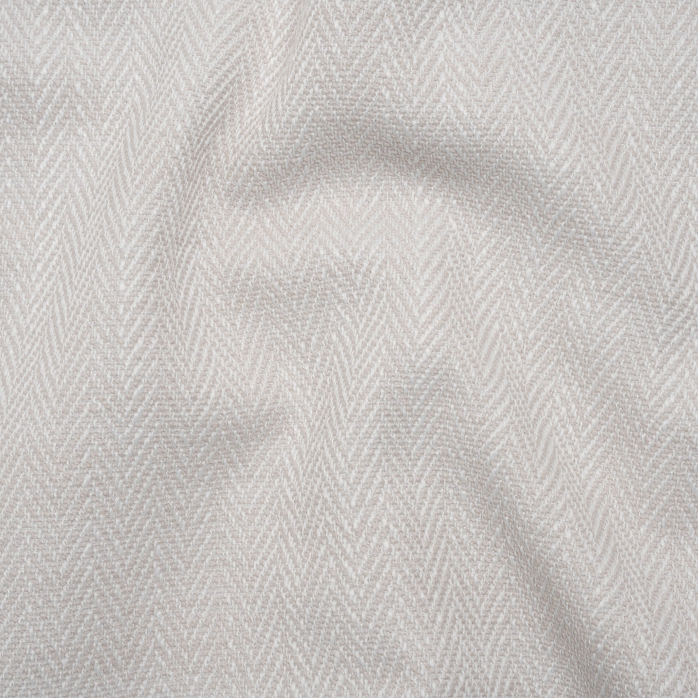 Recycled Polyester Home Decor Twill - Chalk Herringbone - British Imported Recycled Polyester Home Decor Twill - Chalk Herringbone - British Imported