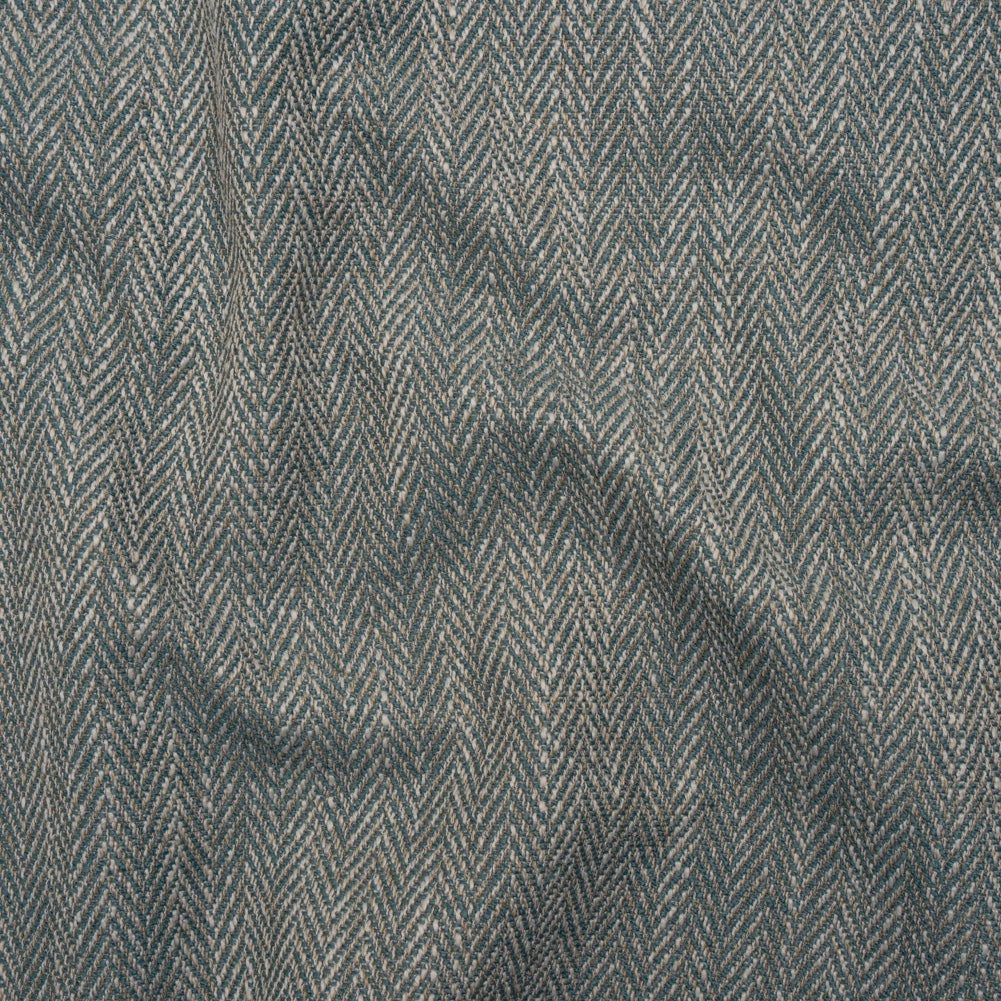 Recycled Polyester Home Decor Twill - Duckegg Herringbone - British Imported Recycled Polyester Home Decor Twill - Duckegg Herringbone - British Imported