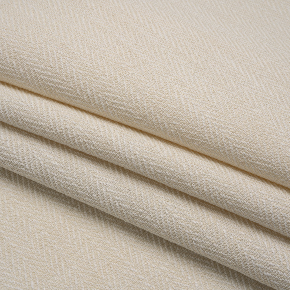 Recycled Polyester Home Decor Twill - Ecru Herringbone - British Imported Recycled Polyester Home Decor Twill - Ecru Herringbone - British Imported