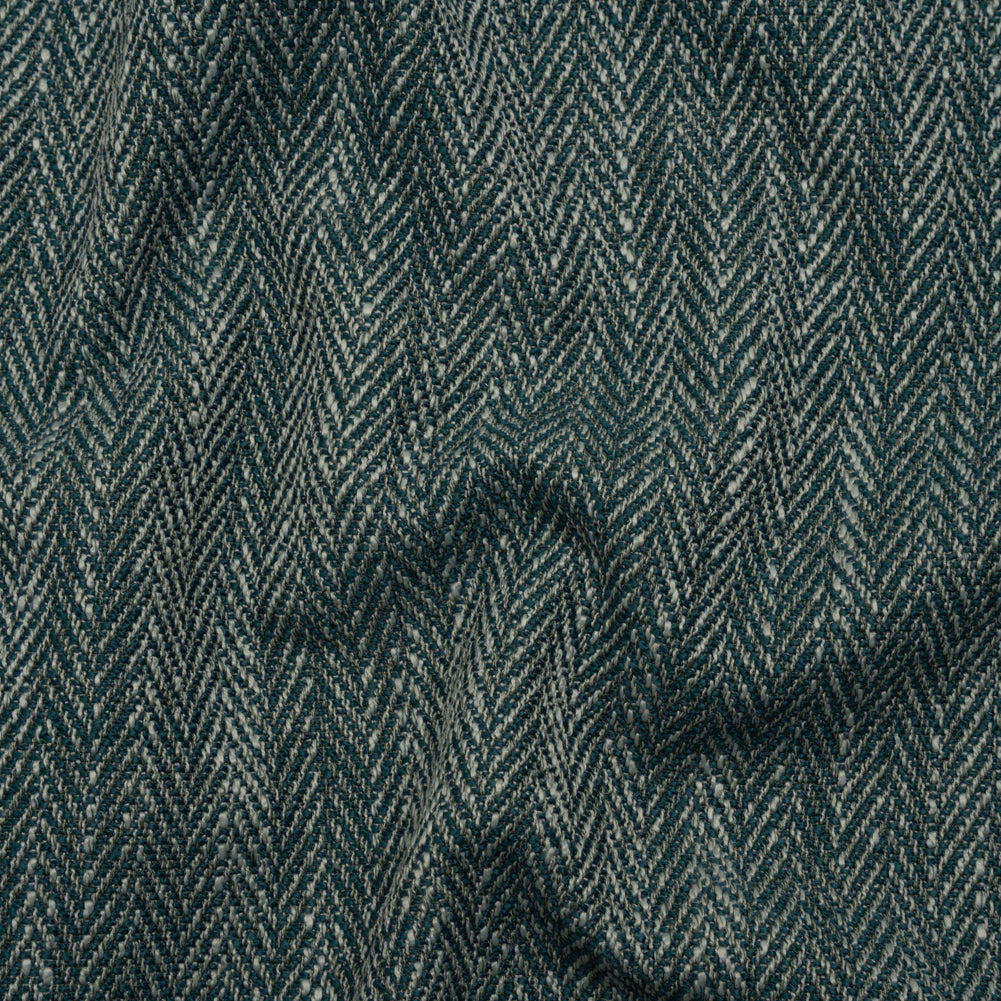 Recycled Polyester Home Decor Twill - Kingfisher Herringbone - British Imported Recycled Polyester Home Decor Twill - Kingfisher Herringbone - British Imported