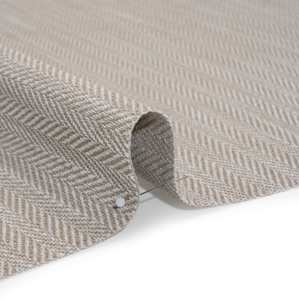 Recycled Polyester Home Decor Twill - Mushroom Herringbone - British Imported - Detail Recycled Polyester Home Decor Twill - Mushroom Herringbone - British Imported - Detail