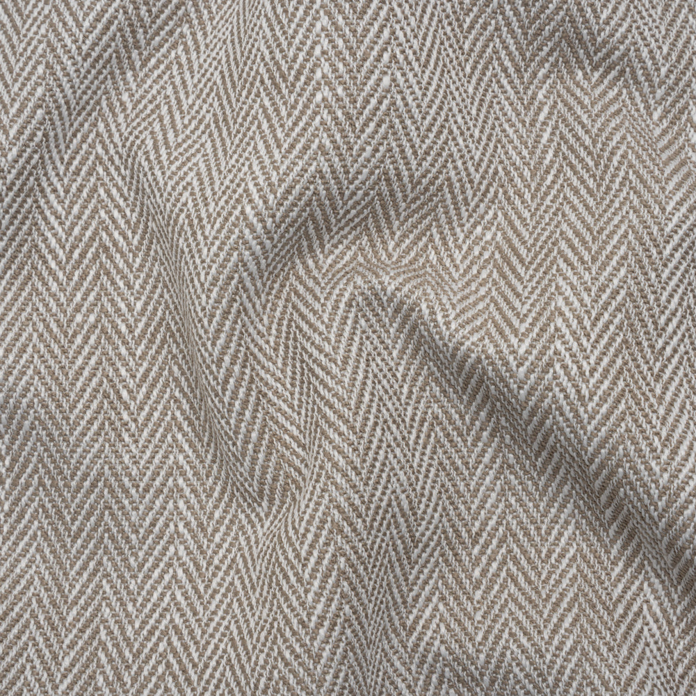 Recycled Polyester Home Decor Twill - Mushroom Herringbone - British Imported Recycled Polyester Home Decor Twill - Mushroom Herringbone - British Imported