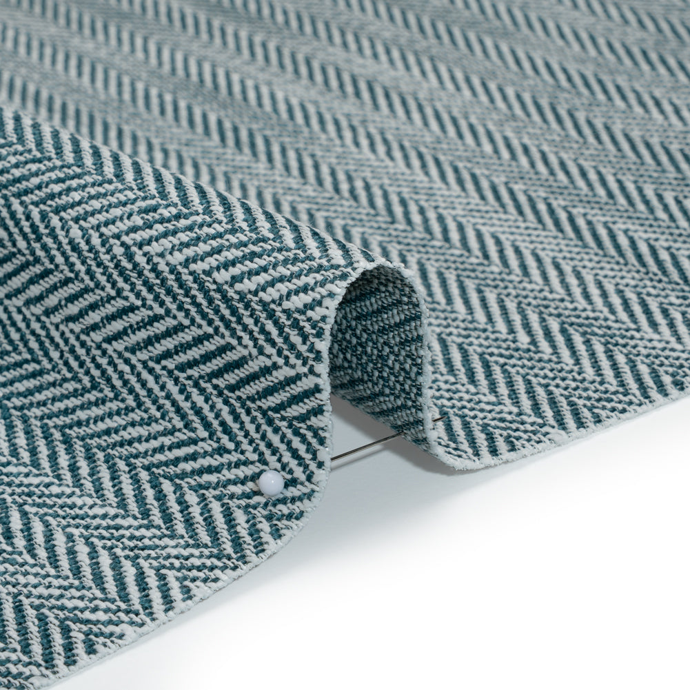 Recycled Polyester Home Decor Twill - Navy Herringbone - British Imported Recycled Polyester Home Decor Twill - Navy Herringbone - British Imported