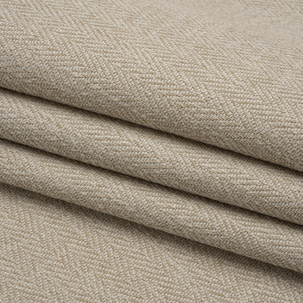 Recycled Polyester Home Decor Twill - Oatmeal Herringbone - British Imported Recycled Polyester Home Decor Twill - Oatmeal Herringbone - British Imported