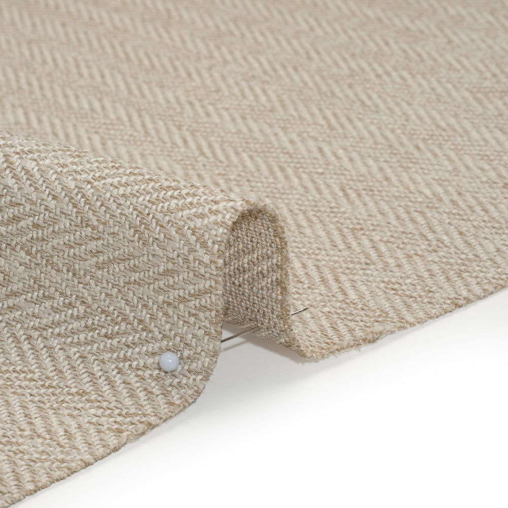 Recycled Polyester Home Decor Twill - Oatmeal Herringbone - British Imported Recycled Polyester Home Decor Twill - Oatmeal Herringbone - British Imported