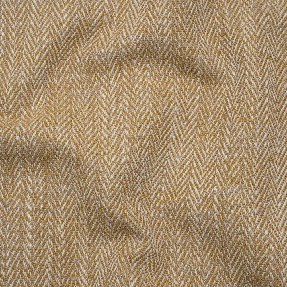 Recycled Polyester Home Decor Twill - Ochre Herringbone - British Imported Recycled Polyester Home Decor Twill - Ochre Herringbone - British Imported
