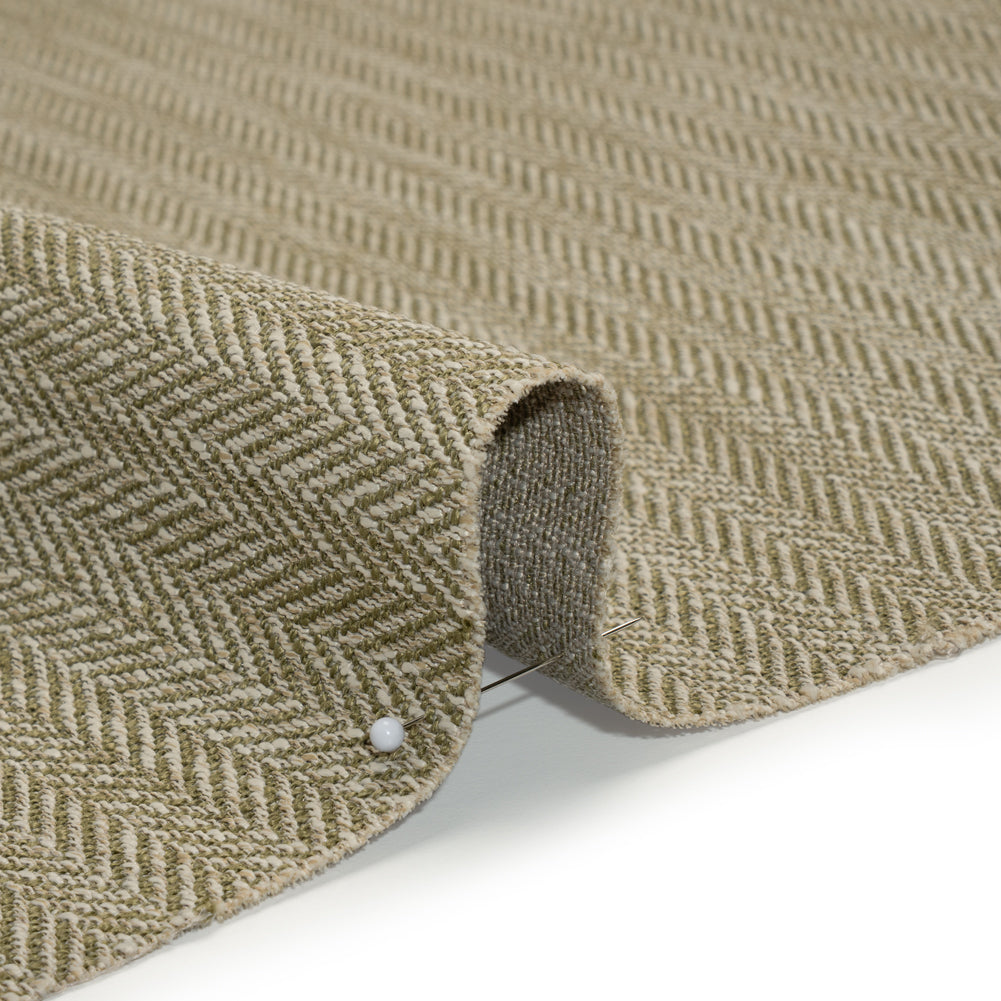 Recycled Polyester Home Decor Twill - Olive Herringbone - British Imported Recycled Polyester Home Decor Twill - Olive Herringbone - British Imported