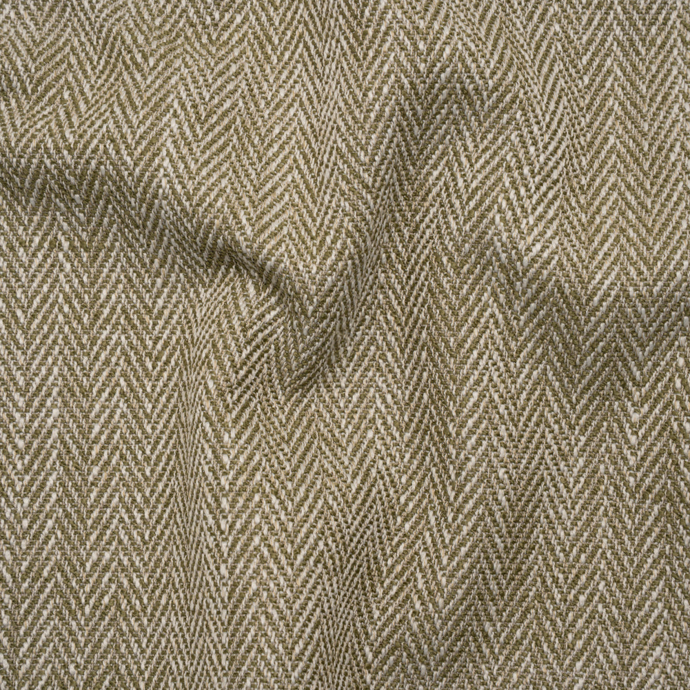 Recycled Polyester Home Decor Twill - Olive Herringbone - British Imported Recycled Polyester Home Decor Twill - Olive Herringbone - British Imported