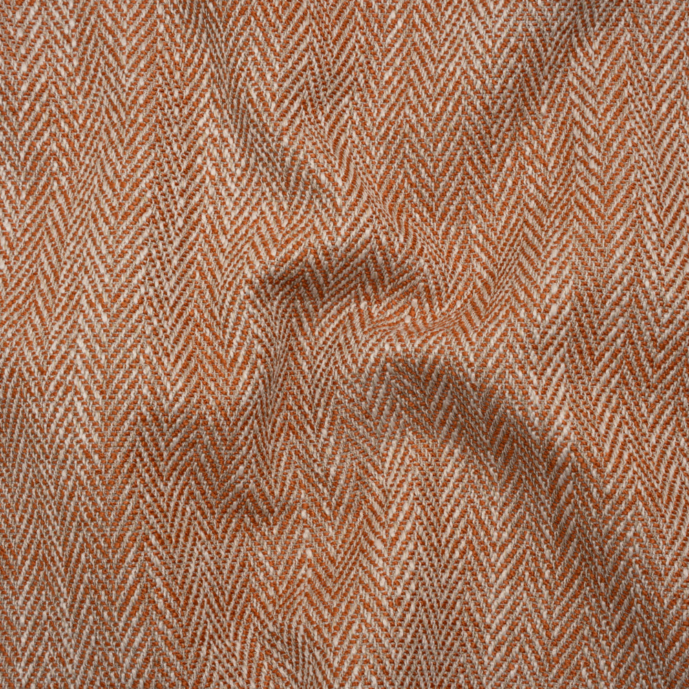 Recycled Polyester Home Decor Twill - Papaya Herringbone - British Imported Recycled Polyester Home Decor Twill - Papaya Herringbone - British Imported