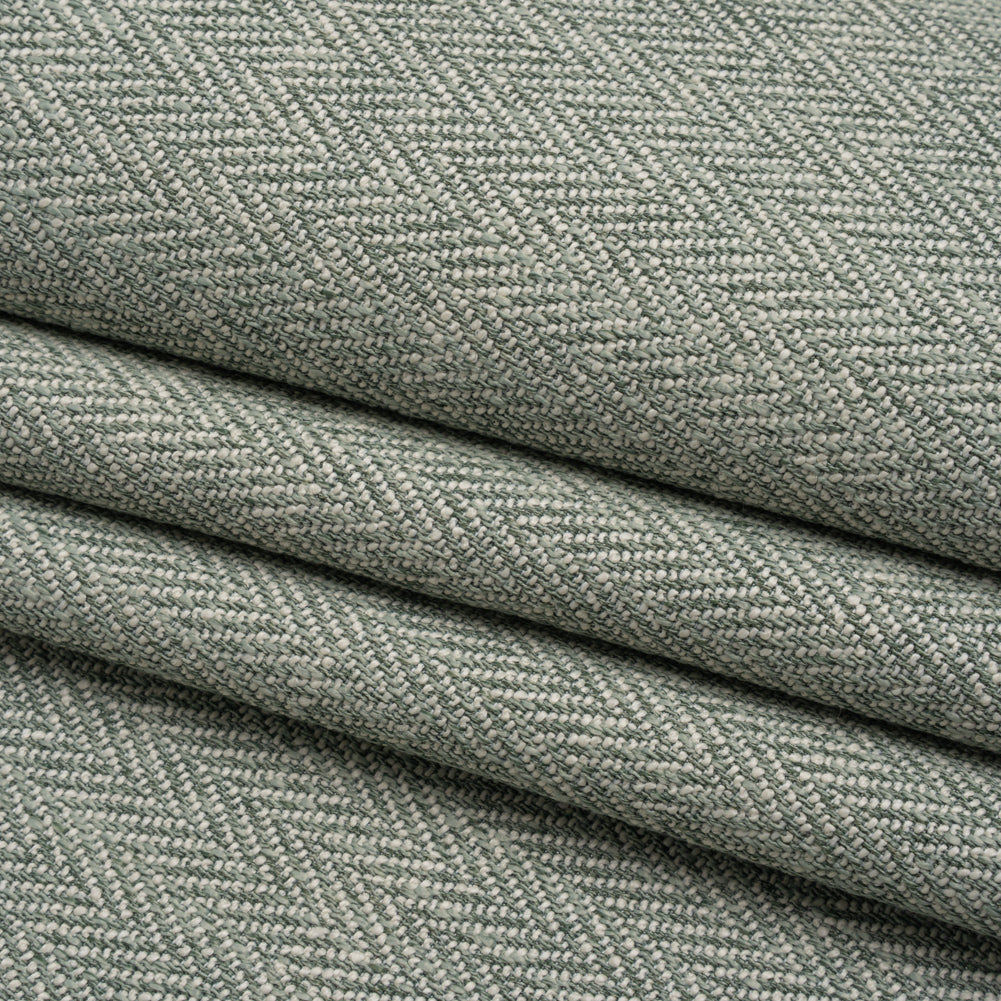 Recycled Polyester Home Decor Twill - Sage Herringbone - British Imported Recycled Polyester Home Decor Twill - Sage Herringbone - British Imported