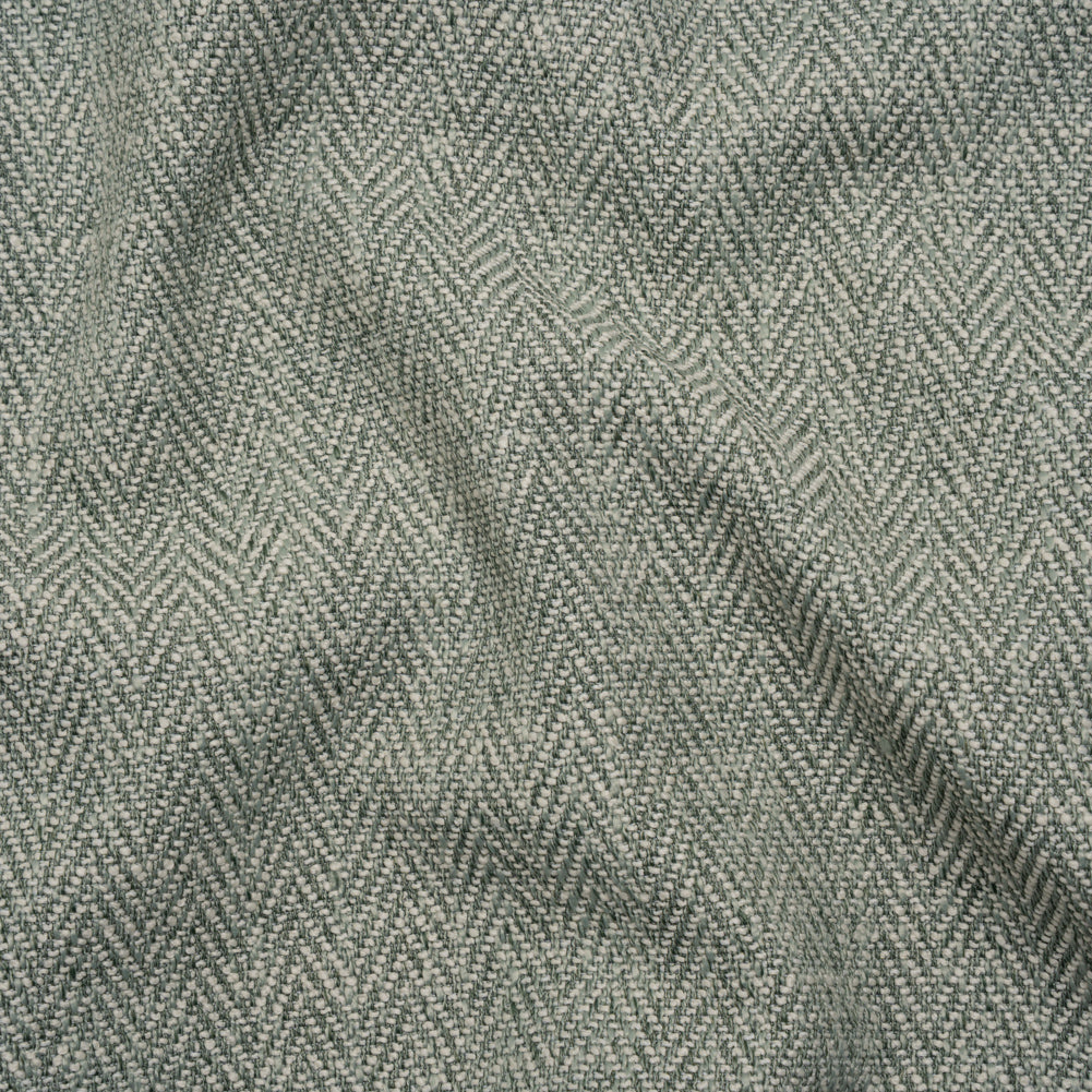 Recycled Polyester Home Decor Twill - Sage Herringbone - British Imported Recycled Polyester Home Decor Twill - Sage Herringbone - British Imported