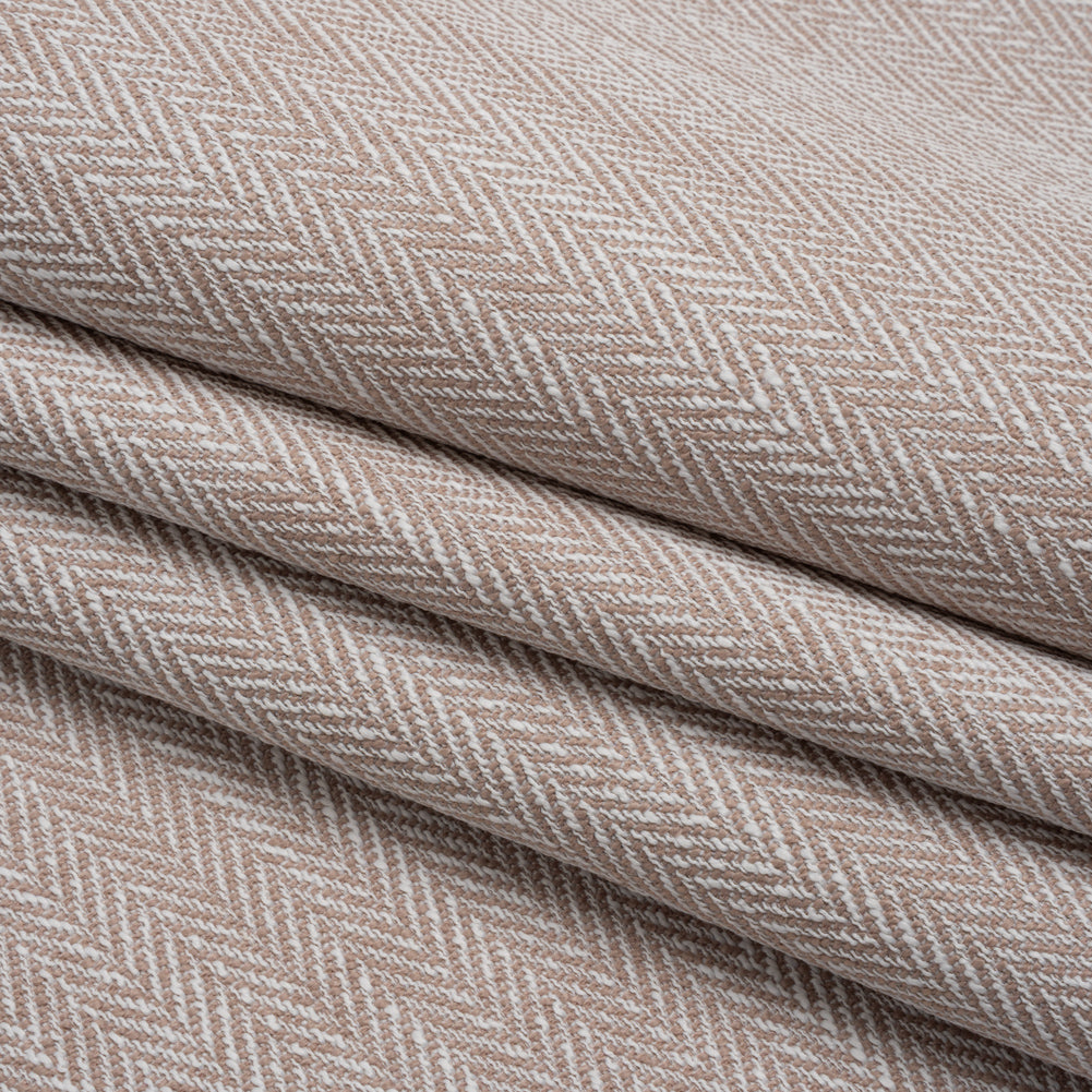 Recycled Polyester Home Decor Twill - Shell Herringbone - British Imported - Folded Recycled Polyester Home Decor Twill - Shell Herringbone - British Imported - Folded