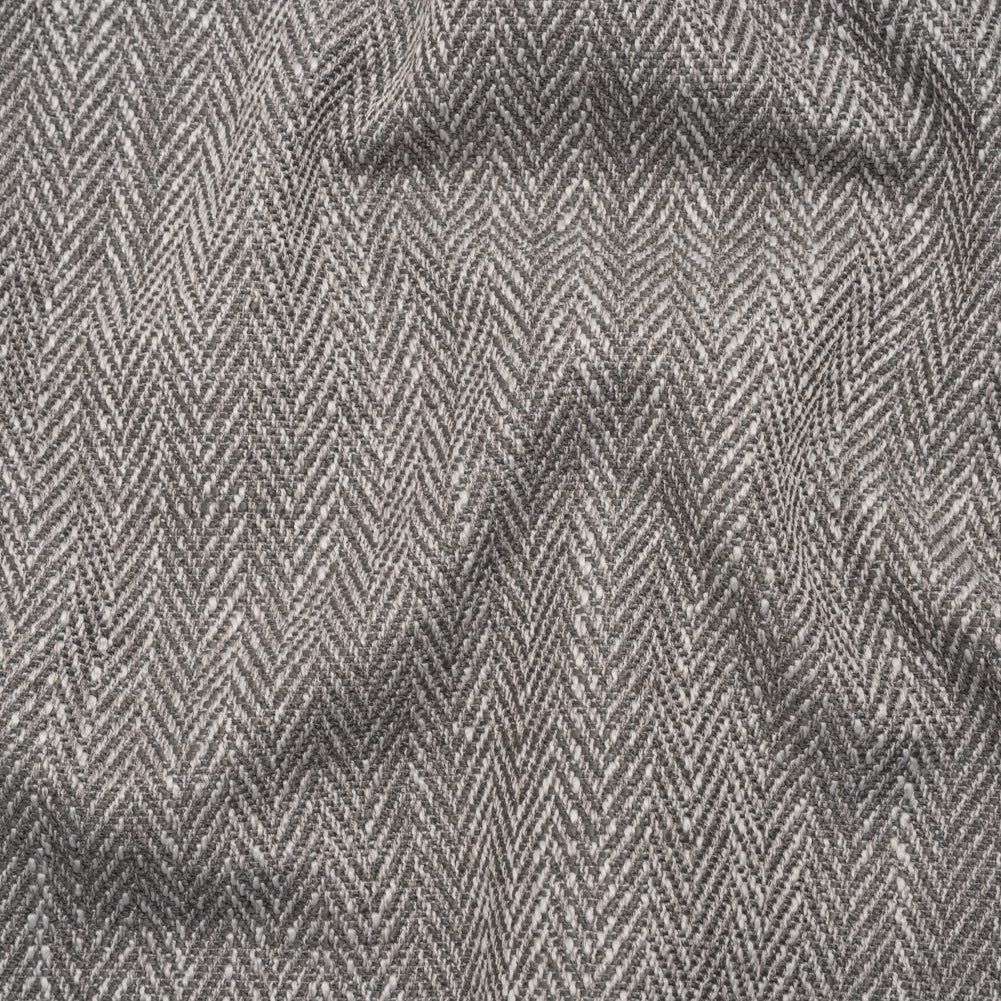 Recycled Polyester Home Decor Twill - Smoke Herringbone - British Imported Recycled Polyester Home Decor Twill - Smoke Herringbone - British Imported