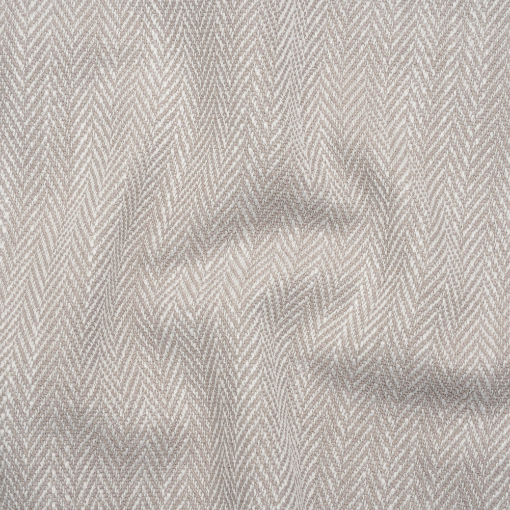 Recycled Polyester Home Decor Twill - Stone Herringbone - British Imported Recycled Polyester Home Decor Twill - Stone Herringbone - British Imported