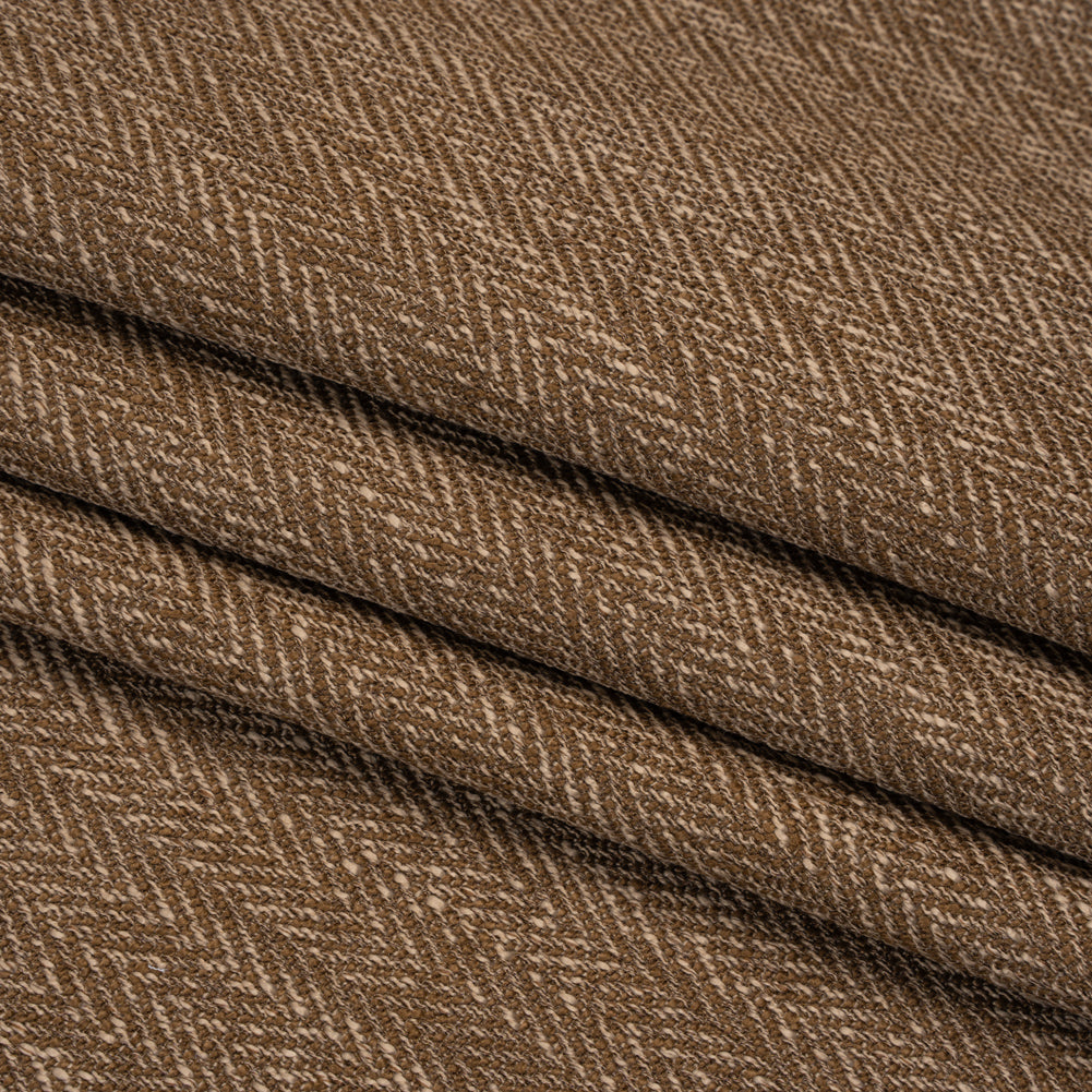 Recycled Polyester Home Decor Twill - Walnut Herringbone - British Imported Recycled Polyester Home Decor Twill - Walnut Herringbone - British Imported