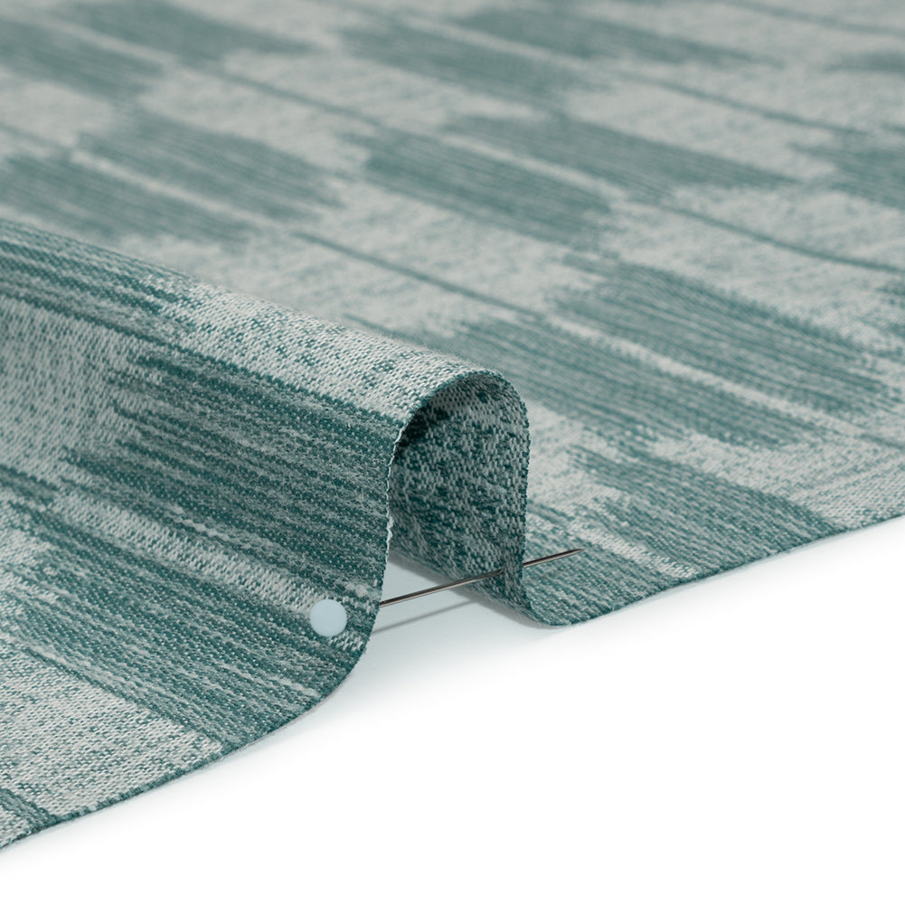 Cotton Blend Home Decor Jacquard - Kingfisher Ikat Checks - British Imported Cotton Blend Home Decor Jacquard - Kingfisher Ikat Checks - British Imported