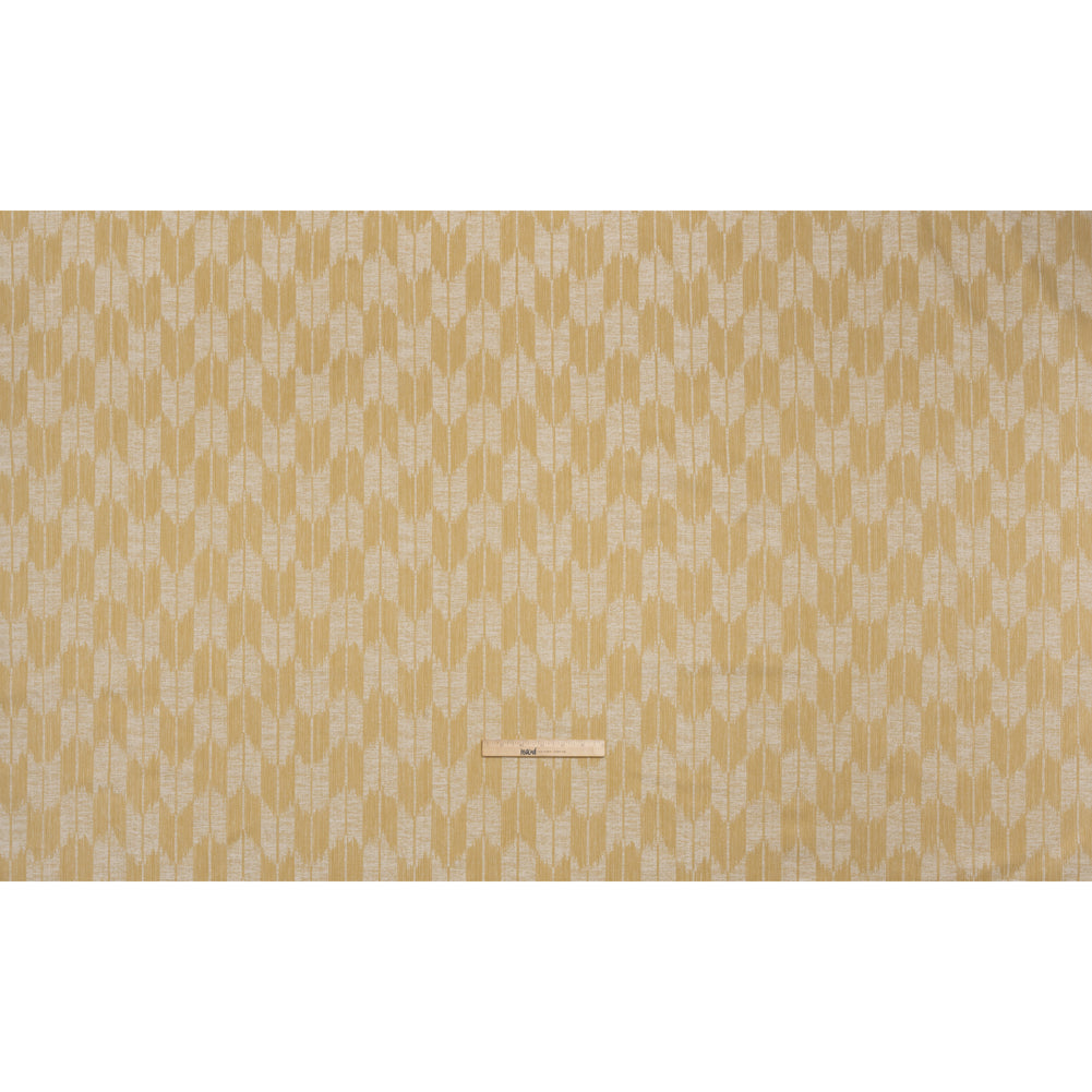 Cotton Blend Home Decor Jacquard - Maize Ikat Checks - British Imported - Full Cotton Blend Home Decor Jacquard - Maize Ikat Checks - British Imported - Full